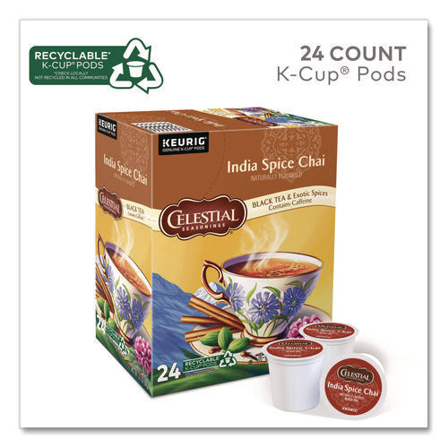Image of Celestial Seasonings® India Spice Chai Tea K-Cups, 24/box