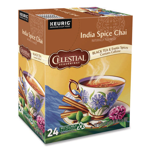 Image of Celestial Seasonings® India Spice Chai Tea K-Cups, 96/carton