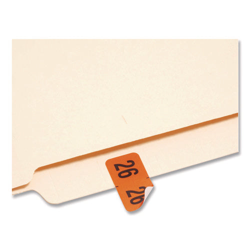 Image of Smead Yearly End Tab File Folder Labels, 0.75 x 1.5, Orange, 500/Roll