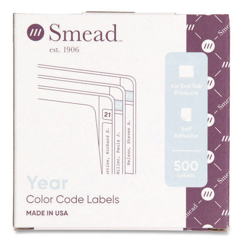 Image of Smead Yearly End Tab File Folder Labels, 0.75 x 1.5, Orange, 500/Roll