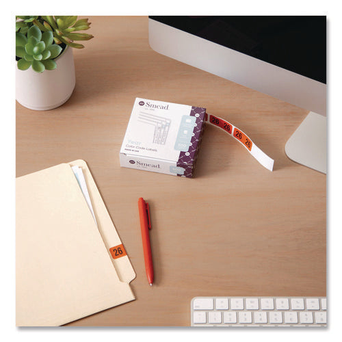 Image of Smead Yearly End Tab File Folder Labels, 0.75 x 1.5, Orange, 500/Roll