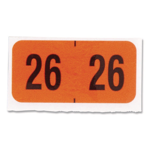 Image of Smead Yearly End Tab File Folder Labels, 0.75 x 1.5, Orange, 500/Roll