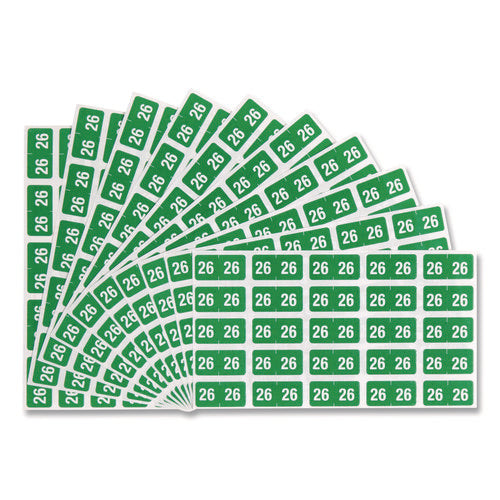 Image of Smead Yearly End Tab File Folder Labels, 0.5 x 1, Green, 25/Sheet, 10 Sheets/Pack