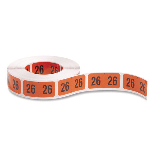 Image of Smead Yearly End Tab File Folder Labels, 0.75 x 1.5, Orange, 500/Roll