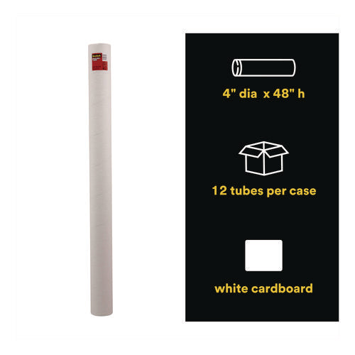 Image of Scotch Mailing Tube, 48" Long, 4" Diameter, White, 12/Carton