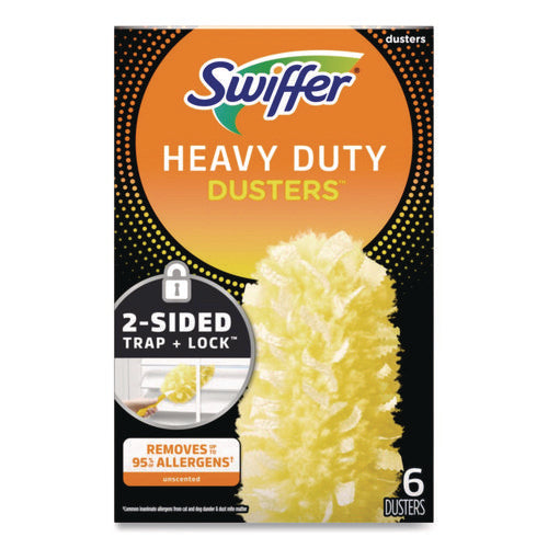 Image of Swiffer® Heavy Duty Dusters Refill, Dust Lock Fiber, Yellow, 6/box, 4 Boxes/carton