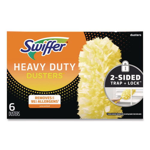 Image of Swiffer® Heavy Duty Dusters Refill, Dust Lock Fiber, Yellow, 6/box, 4 Boxes/carton
