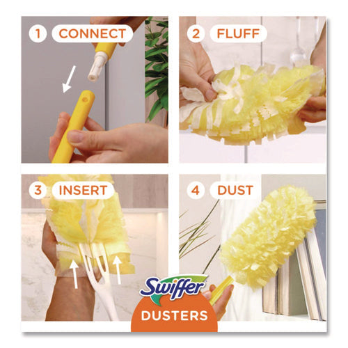 Image of Swiffer® Heavy Duty Dusters Refill, Dust Lock Fiber, Yellow, 6/box, 4 Boxes/carton