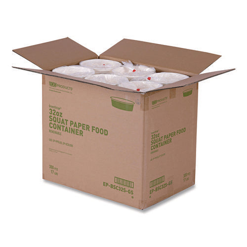 Image of Eco-Products® GreenStripe Paper Food Containers, 7.28" dia x, 2.48", White, 300/Carton
