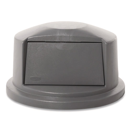 Image of Rubbermaid® Commercial BRUTE Dome Top Swing Door Lid for 32 gal Waste Containers, 22.75" Diameter x 12.25h, Gray