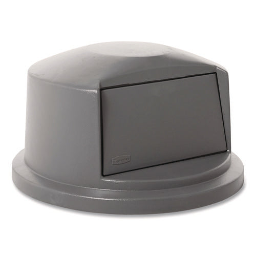 Image of Rubbermaid® Commercial BRUTE Dome Top Swing Door Lid for 32 gal Waste Containers, 22.75" Diameter x 12.25h, Gray