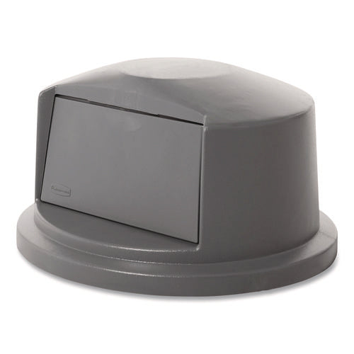 Image of Rubbermaid® Commercial BRUTE Dome Top Swing Door Lid for 32 gal Waste Containers, 22.75" Diameter x 12.25h, Gray