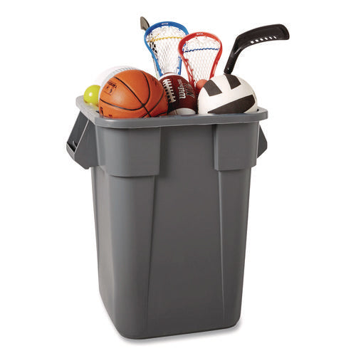 Image of Rubbermaid® Commercial Square Brute Container, 40 gal, Polyethylene, Gray