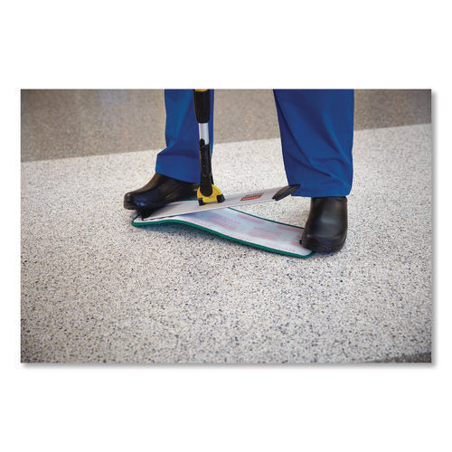 Image of Rubbermaid® Commercial Microfiber Wet Mopping Pad, 18.5" x 5.5" x 0.5", Green, 12/Carton