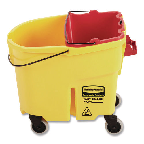 Image of Rubbermaid® Commercial Wavebrake 2.0 Dirty Water Bucket, 18 Qt, Plastic, Red