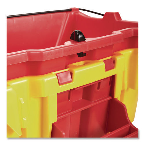 Image of Rubbermaid® Commercial Wavebrake 2.0 Dirty Water Bucket, 18 Qt, Plastic, Red
