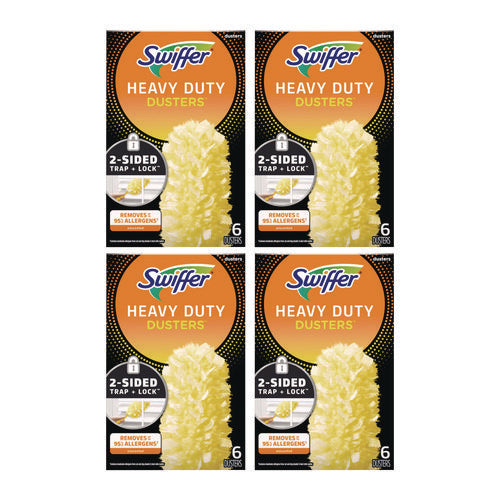 Image of Swiffer® Heavy Duty Dusters Refill, Dust Lock Fiber, Yellow, 6/box, 4 Boxes/carton