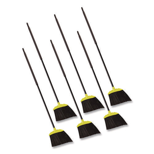 Image of Rubbermaid® Commercial Jumbo Smooth Sweep Angled Broom, 46" Handle, Black/yellow, 6/carton