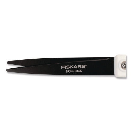Image of Fiskars® Premier SoftGrip Nonstick Scissors, 9.75" Long, 8" Cut Length, Offset White Handle