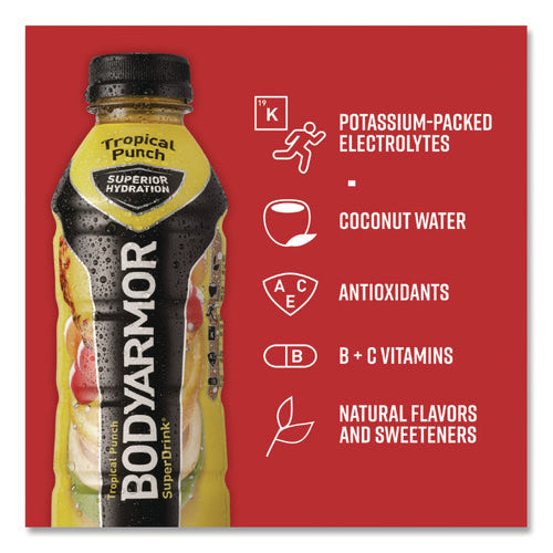 Image of BodyArmor SuperDrink Sports Drink, Tropical Punch, 16 oz Bottle, 12/Pack