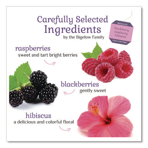 Image of Bigelow® Botanicals Blackberry Raspberry Hibiscus Cold Water Herbal Infusion, 0.7 Oz Tea Bag, 18/box