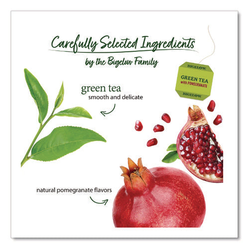 Image of Bigelow® Green Tea With Pomegranate, 0.07 Oz Tea Bag, 28/box