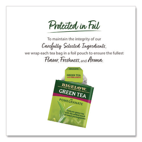 Image of Bigelow® Green Tea With Pomegranate, 0.07 Oz Tea Bag, 28/box