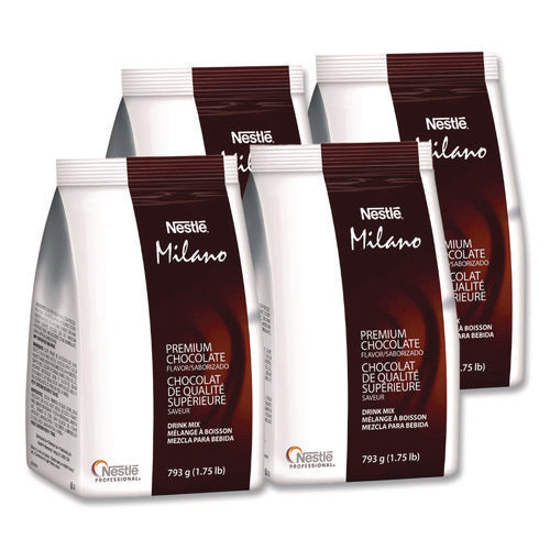 Image of Nestle® Milano Premium Chocolate Hot Cocoa Mix, 28 oz Packet, 4/Carton