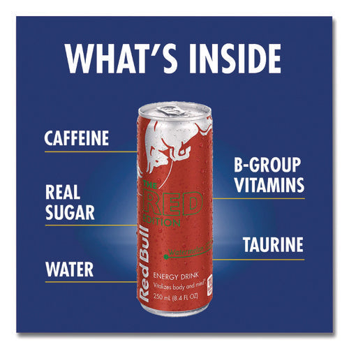 Image of Red Bull® The Red Edition Energy Drink, Watermelon, 8.4 oz Can, 24/Carton