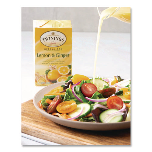 Image of TWININGS® Tea Bags, Lemon and Ginger, 2.65 oz, 50/Box