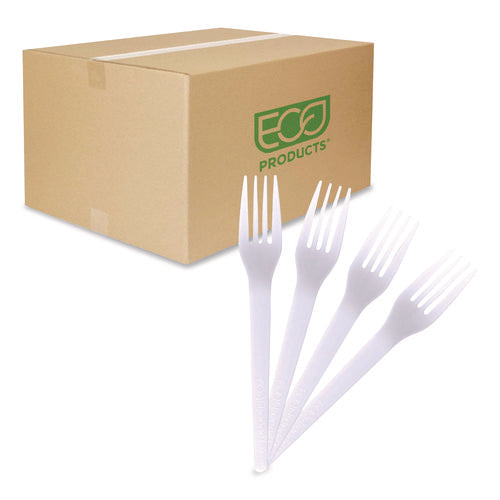 Image of Eco-Products® Plantware CPLA Cutlery, Fork, White, 1,000/Carton