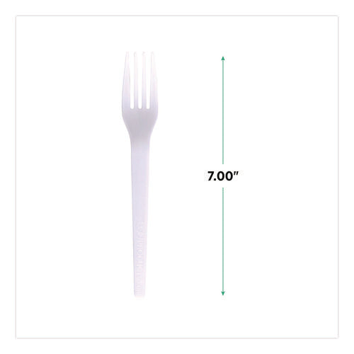 Image of Eco-Products® Plantware CPLA Cutlery, Fork, White, 1,000/Carton