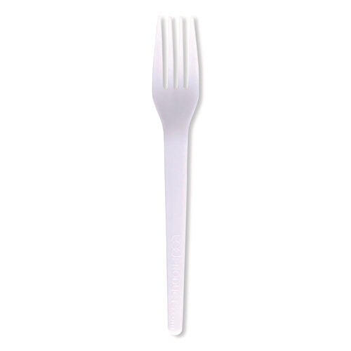 Image of Eco-Products® Plantware CPLA Cutlery, Fork, White, 1,000/Carton