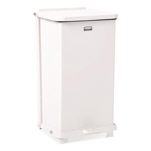 Image of Rubbermaid® Commercial Defenders Heavy-Duty Steel Step Can, 6.5 gal, Steel, White