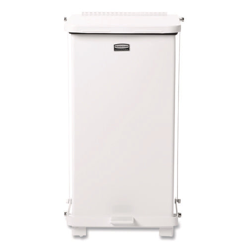Image of Rubbermaid® Commercial Defenders Heavy-Duty Steel Step Can, 6.5 gal, Steel, White