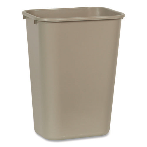 Image of Rubbermaid® Commercial Deskside Plastic Wastebasket, 10.25 gal, Plastic, Beige