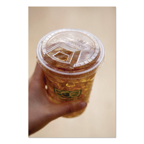 Image of Eco-Products® GreenStripe Cold Cup Sip Lids, Fits 9 oz/12 oz to 24 oz Cold Cups, Plastic, Clear, 1,000/Carton