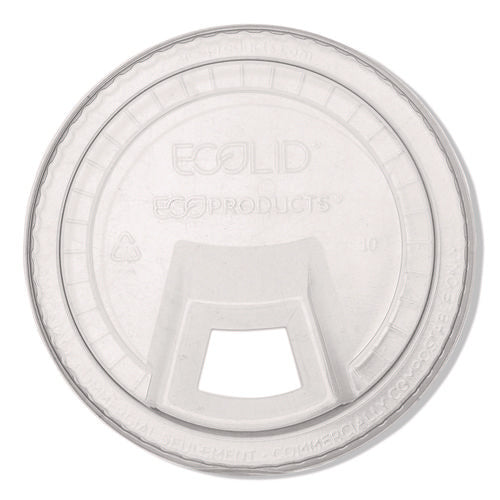 Image of Eco-Products® GreenStripe Cold Cup Sip Lids, Fits 9 oz/12 oz to 24 oz Cold Cups, Plastic, Clear, 1,000/Carton