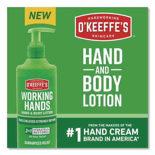 Image of O'Keeffe's® Working Hands Hand and Body Lotion, 12 oz Pump Bottle, Unscented