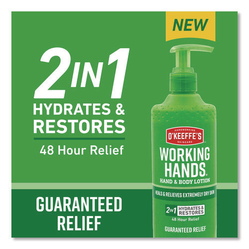 Image of O'Keeffe's® Working Hands Hand and Body Lotion, 12 oz Pump Bottle, Unscented