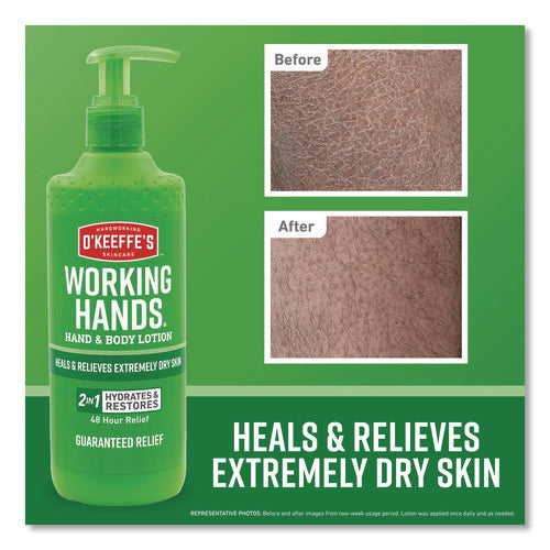 Image of O'Keeffe's® Working Hands Hand and Body Lotion, 12 oz Pump Bottle, Unscented