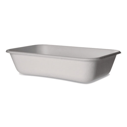 Image of Eco-Products® WorldView Vanguard Rectangular Container, 32 oz, 4.71 x 7.01 x 1.04, White, Sugarcane Fiber, 400/Carton
