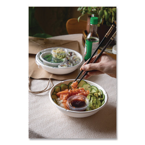 Image of Eco-Products® Compostable Clear PLA Plastic Portion Cup Lids, Fits 2 oz to 4 oz Portion Cups, Clear, 2,000/Carton