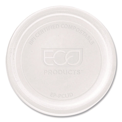 Image of Eco-Products® Compostable Clear PLA Plastic Portion Cup Lids, Fits 2 oz to 4 oz Portion Cups, Clear, 2,000/Carton