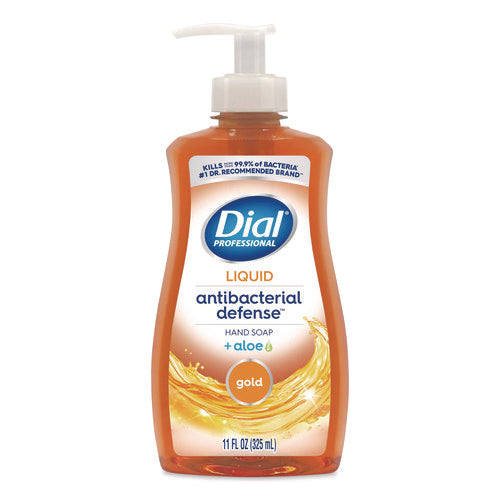 Image of Dial® Professional Antibacterial Defense Gold Hand Soap + Aloe, Original, 11 oz Pump Bottle, 12/Carton