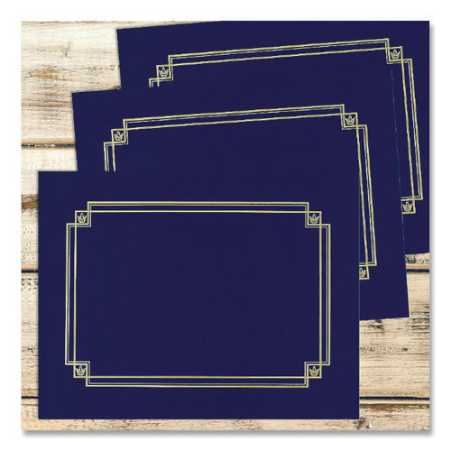 Image of Great Papers!® Premium Textured Certificate Holder, 12.65 X 9.75, Navy, 3/pack