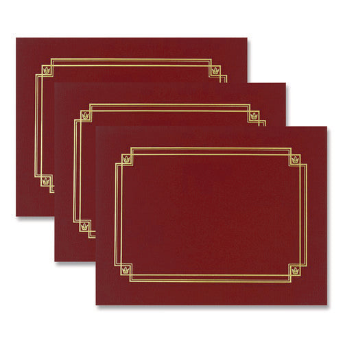 Image of Great Papers!® Premium Textured Certificate Holder, 12.65 X 9.75, Burgundy, 3/pack