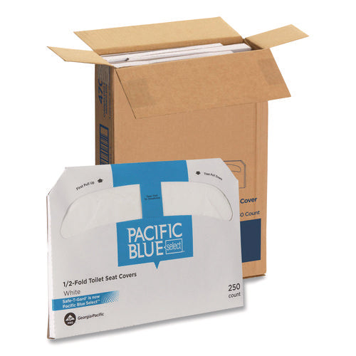 Image of Georgia Pacific® Professional Safe-T-Gard Half-Fold Toilet Seat Covers, Half-Fold, 14.5 x 17.44, White, 250 Covers/Pack, 4 Packs/Carton