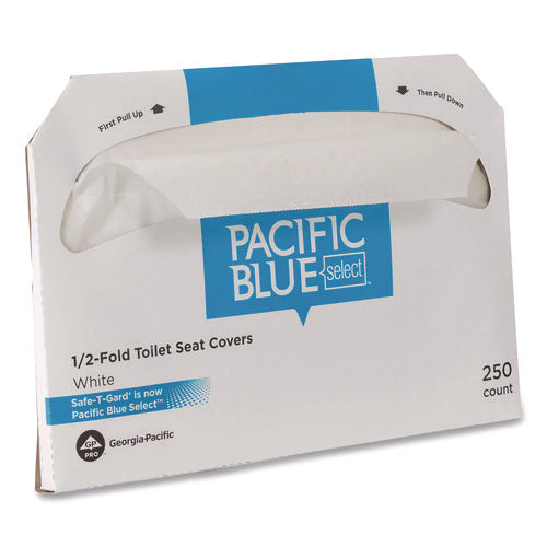Image of Georgia Pacific® Professional Safe-T-Gard Half-Fold Toilet Seat Covers, Half-Fold, 14.5 x 17.44, White, 250 Covers/Pack, 4 Packs/Carton