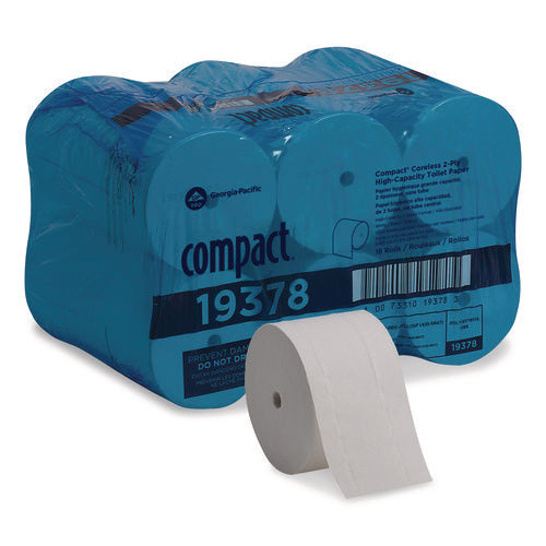 Image of Georgia Pacific® Professional Coreless Bath Tissue, Septic Safe, 2-Ply, White, 1,500 Sheets/Roll, 18 Rolls/Carton